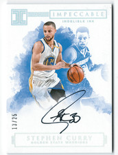 2016-17 Panini Impeccable Stephen Curry Silver Auto #'d /25