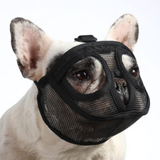 Short Snout Dog Muzzle, Breathable Mesh Flat Faced Muzzle for French Bulldog Shi