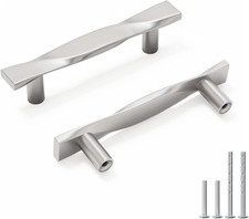 10 Pack 3 Inch Hole Center Silver Cabinet Handles  Zinc Alloy, Heavy Industry,