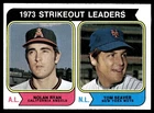 1974 Topps Card Baseball Nolan Ryan Tom Seaver Strikeout Leaders #207 EX-MT