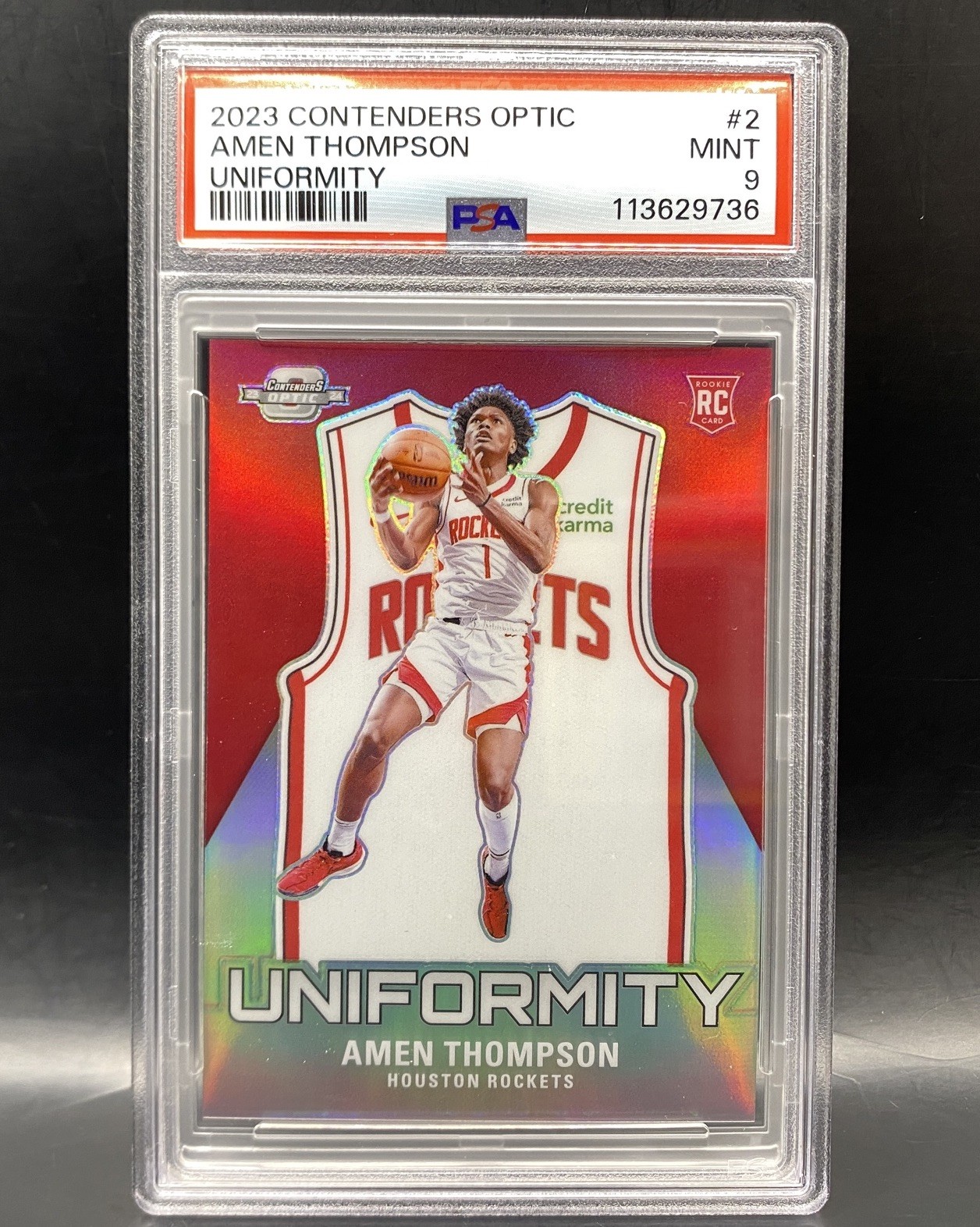 2023 Contenders Optic Amen Thompson Uniformity Silver Prizm RC PSA 9 None Higher