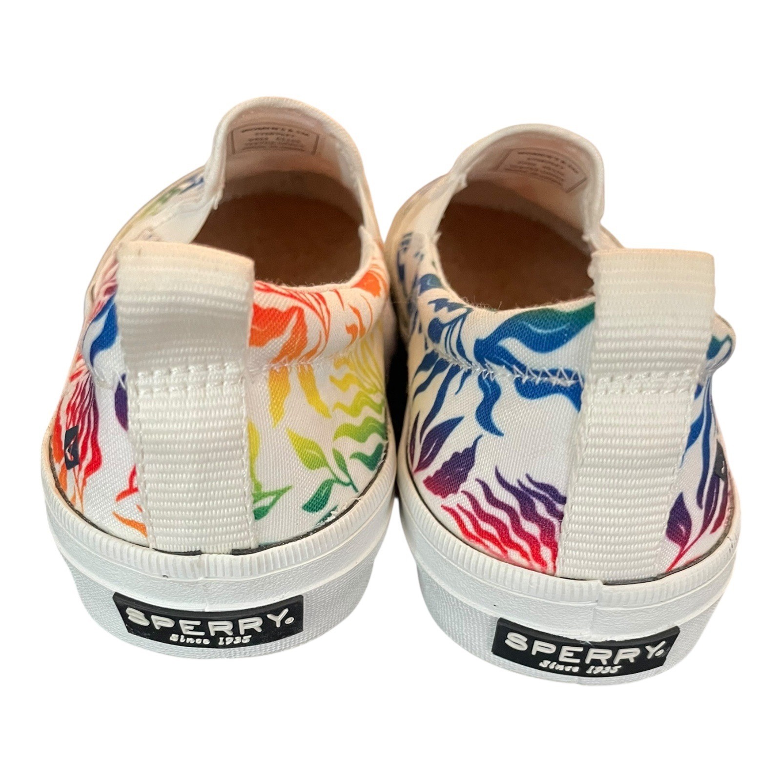 SAOLA Sperry Pride Sneakers Slip On Stampa Arcobaleno Scarpe Tela Comode Donna 8 5 M