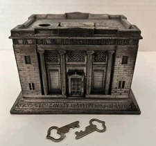 Antique 1906 Worcester County Institution For Savings Bank + 2 Keys - VERY RARE