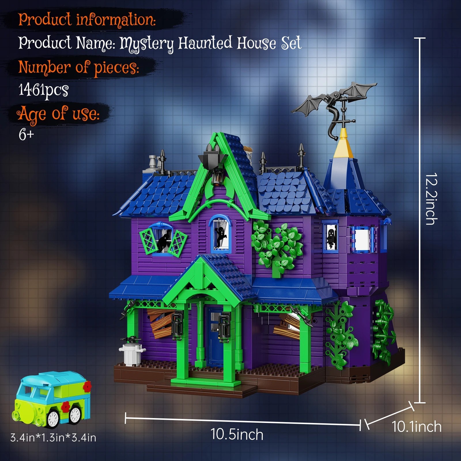 Scooby Doo Haunted Mystery Mansion Building Blocks House Toy Christmas Gift USA