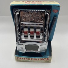Vintage Waco Japan Casino Prince Slot Machine Bank w/ Box Metal Works Rare