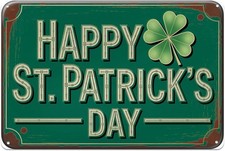 St. Patrick's Day Tin Metal Signs Home D cor, Vintage St Patrick's Day print Aes