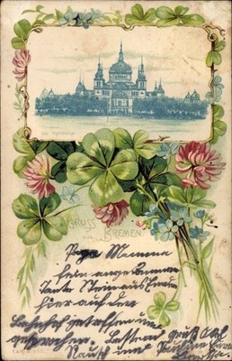 Mat litho Hanseatic city of Bremen, parking garage, shamrocks - 10367663