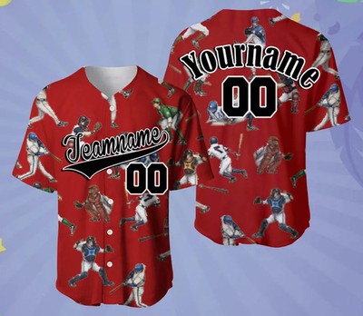 Custom Name Baseball Jersey Personalized Red Team Group Matching Fan Shirt