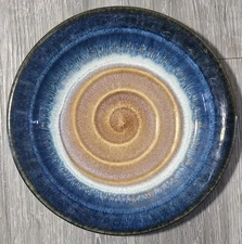 Vtg Bill Campbell Blue Swirl Glaze 11" Dinner Plate 