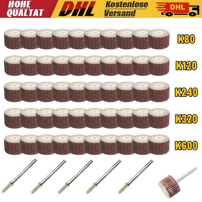 55er Fächerschleifer K80-600 Schleifstift Vliesschleifer für Dremel Proxxon Set