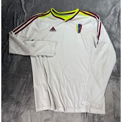 Adidas Venezuela FVF Long Sleeve Soccer Jersey Training Top White Mens Small