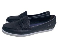 COLE HAAN Nantucket Black Pebbled Leather Women's Penny Loafers Size 7.5B