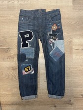 Polo Ralph Lauren girls Astor slim boyfriend limited ed. patchwork jeans Sz 5