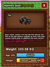 Titanic/Colossal Spider + Nightmare - Grow A Garden - Fast Delivery!