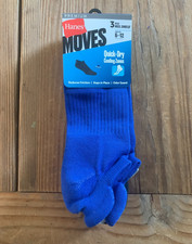 Hanes Moves Premium Men's Breathable Mesh-Black, Blue, Grey Ankle Socks 3pk-6-12