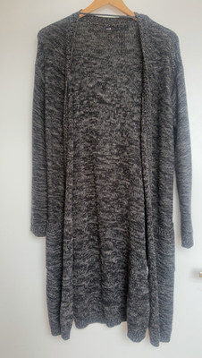 oodji Damen Strickjacke/Cardigan offen meliert Grau Gr. S Acryl/Baumwolle