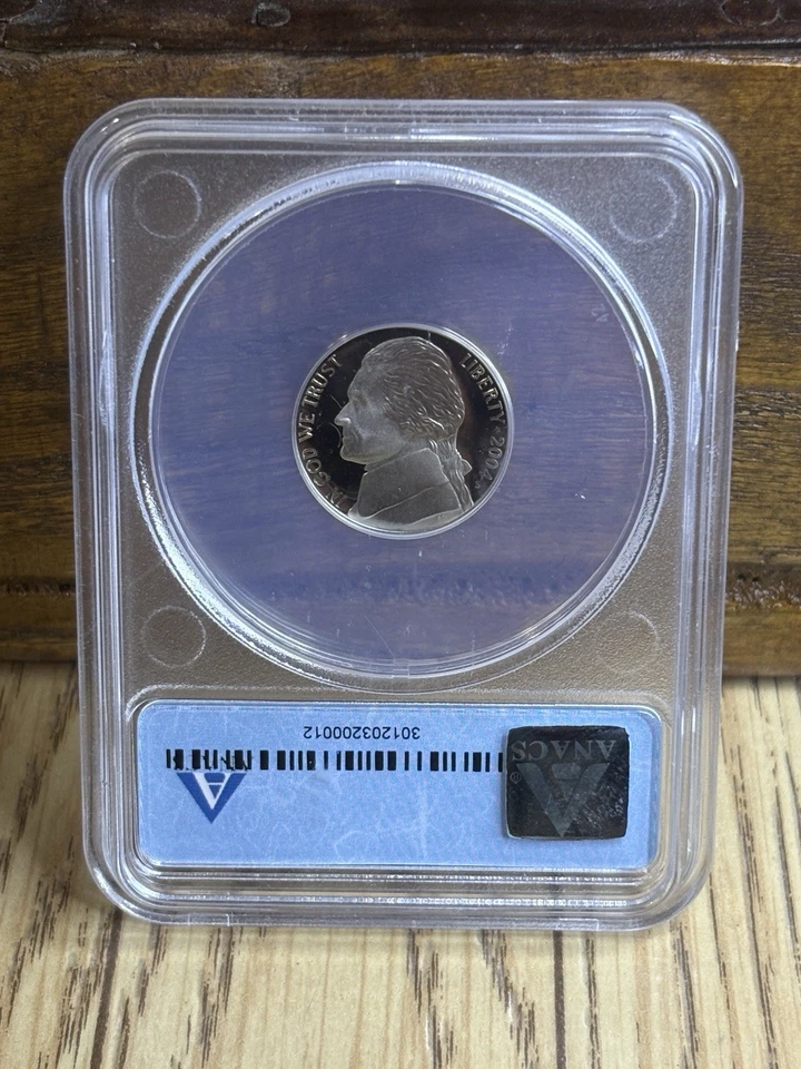 2004-S ANACS Jefferson Keel Boat Nickel 5c Proof Deep Cameo PR 70 DCAM - Image 2 of 2