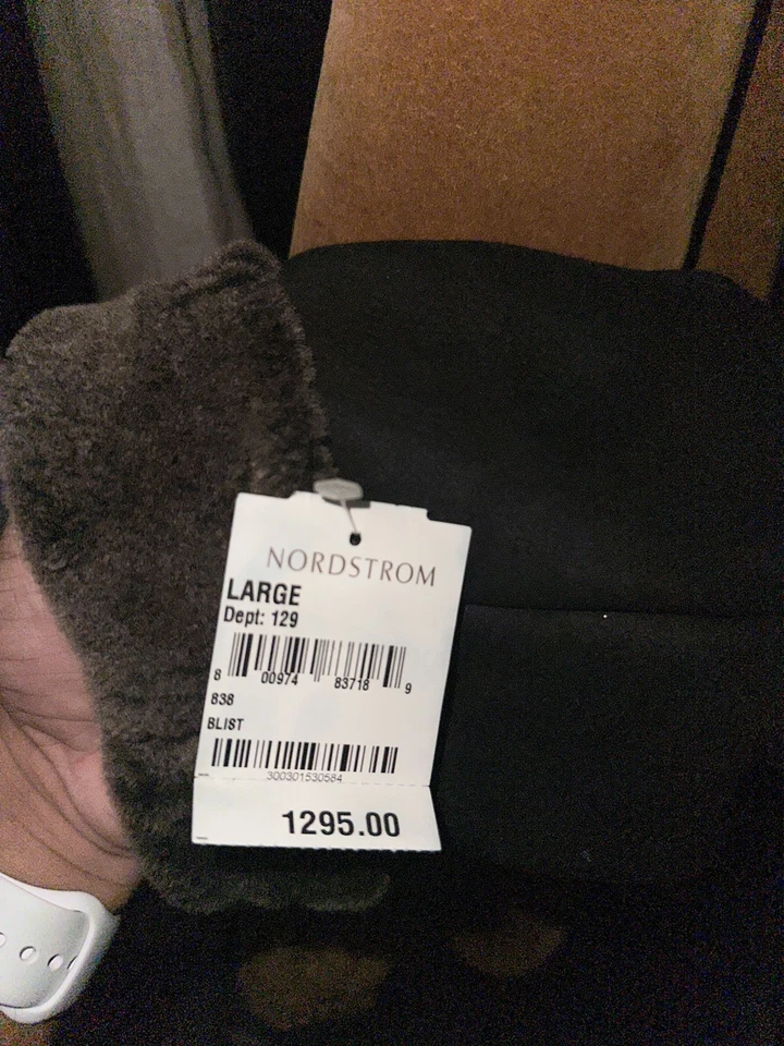 Jaqueta Shearling Merino Espanhola Blueduck Feita Nos EUA, Tamanho Grande Feminina Nova Com Etiqueta - Imagem 4 de 4