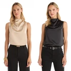 Mara Silky Top Champagne and Black  THE NOLI SHOP