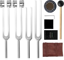 Tuning Forks Healing Set 128Hz, 136.1Hz, 256Hz, 384Hz with Activator Tuning Fo