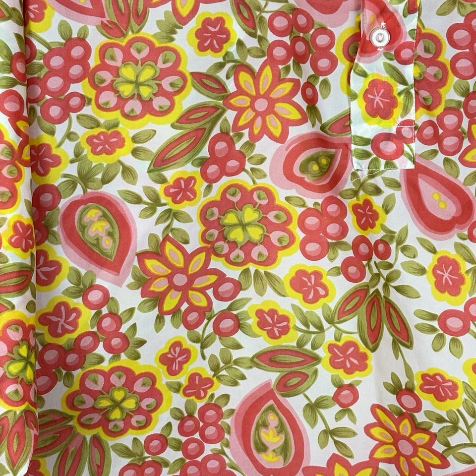 De Colección Años 70 Skyr Nylon Para Hombres Talla Pequeña Discoteca Psicodélico Floral Pullover Camisa de Viento Foto 3 de 4