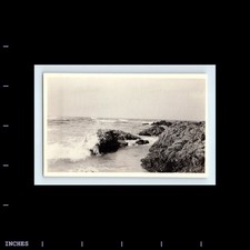 Vintage Photo LANDSCAPE SEASCAPE WAVES CRASHING ON BEACH