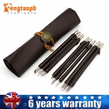 Metal Hand Engraving Tungsten Steel Set with Portable Leather Bag for Slate Wood