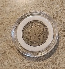 1866 Three Cent Vintage US Coin XF Very Good!