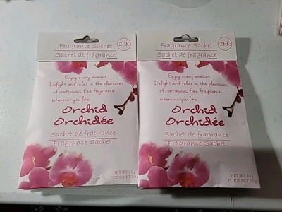 SET OF 2 Total 4 Pk ORCHID Scented Sachet Drawer Bags Fresh Scent Air Freshener