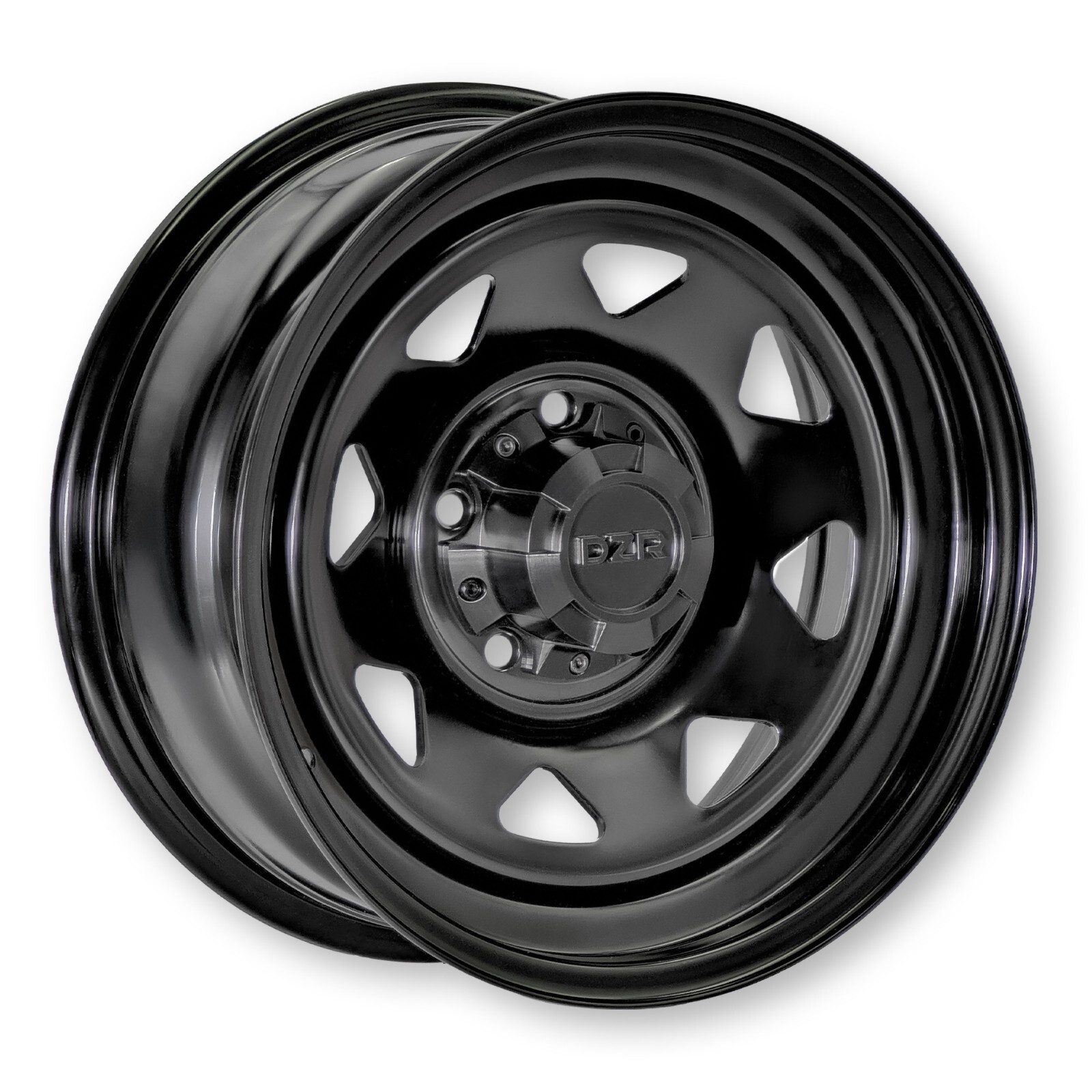 Jante acier 4x4 Pyramid noire 6x16 entraxe 5x139.7 alésage 110 déport 0