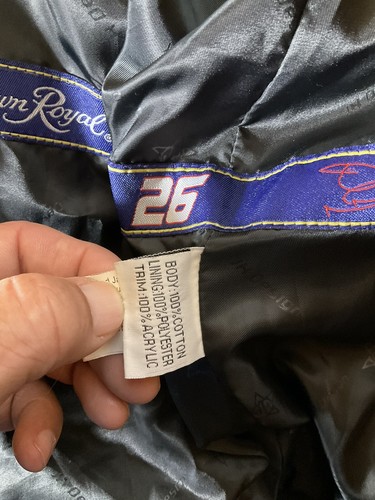 Vintage Nascar Racing Jacket Crown Royal JH Design Embroidered Patch Size L - Picture 12 of 13