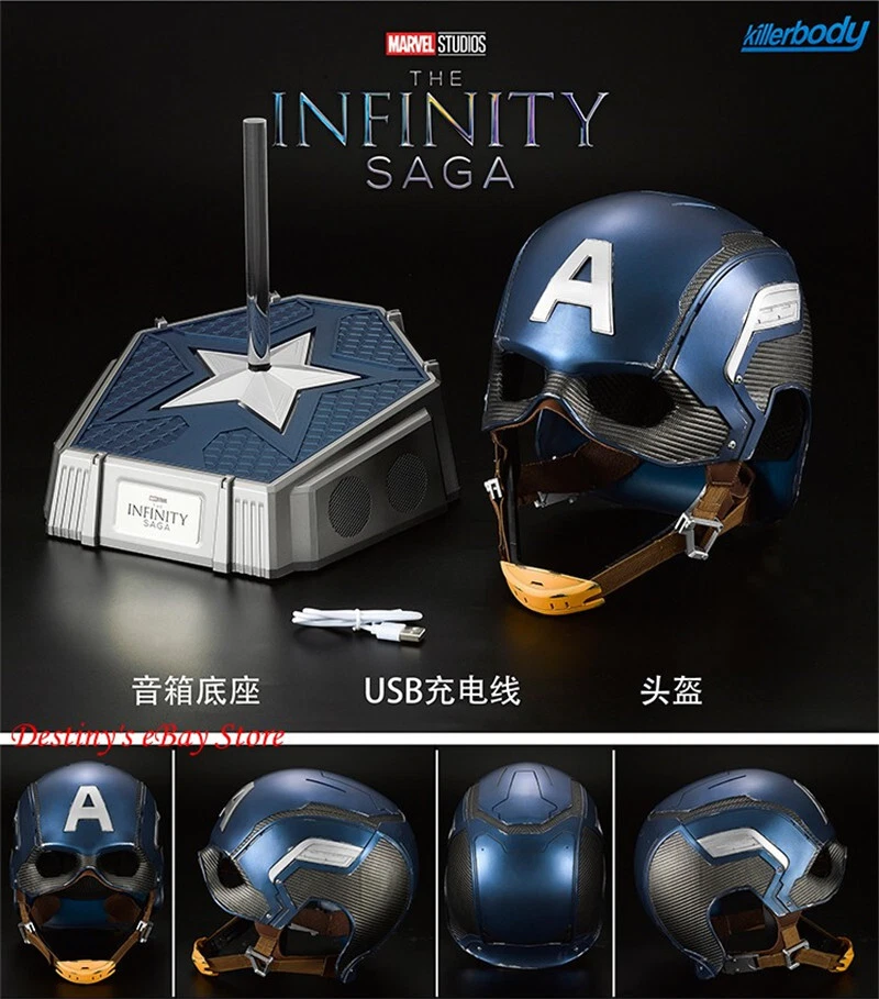 1:1 Captain America Cosplay Props Full Face Mask Base Wearable Helmet Killerbody - Image 4 of 4