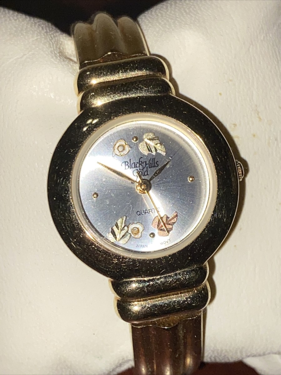 Black Hills Gold Watch Women 12K Gold Leaves Hinged Cuff  display picture 1
