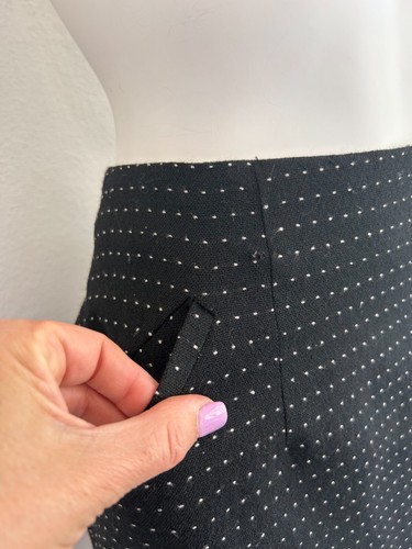 Vintage Austin Reed Regent Street Wool Skirt Suit Polka Dot Black Size Medium 8 - Picture 10 of 13