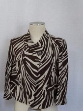 Michael Kors Brown/Beige Top Button Wrap Blazer Jacket Womens Size 8