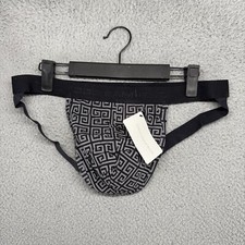 Todd Sanfield Supima Jock Mens XL Black Gray Large Greek Key Underwear Strap NEW