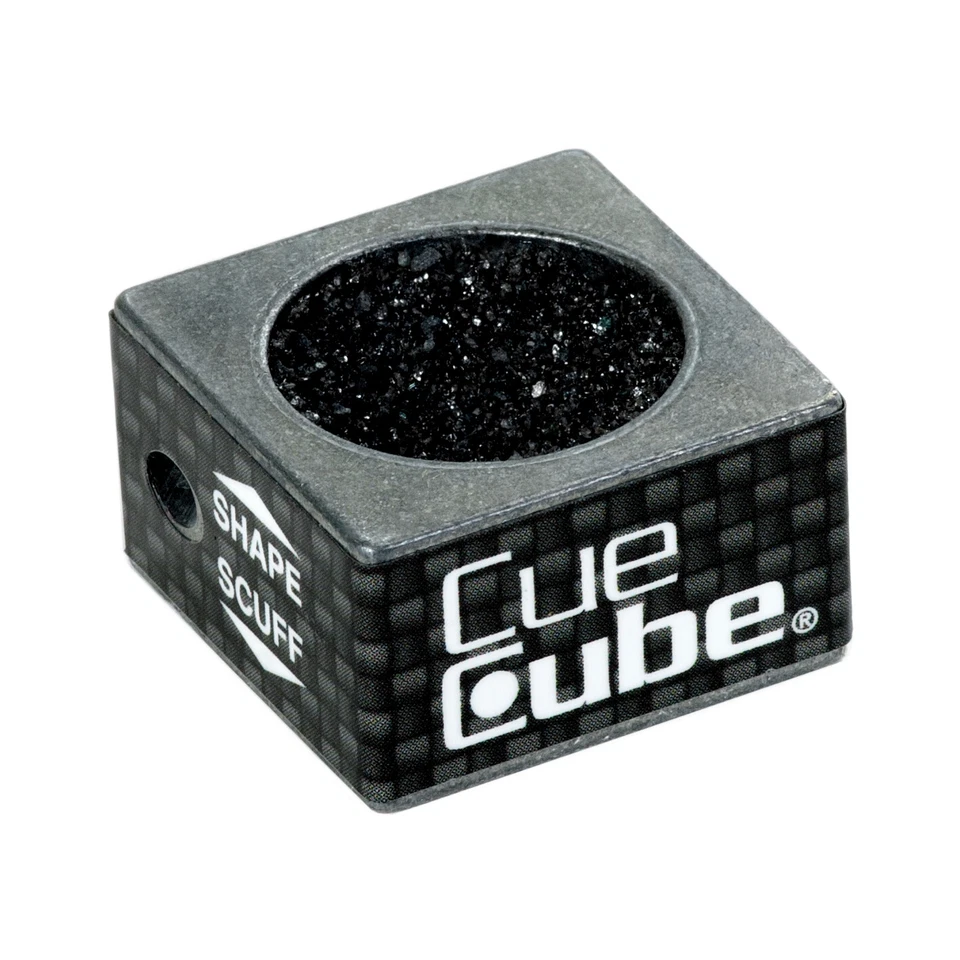 CUE CUBE Billiard Cue TIP TOOL - 2 in 1 - Shaper Scuffer Nickel or Dime Radius