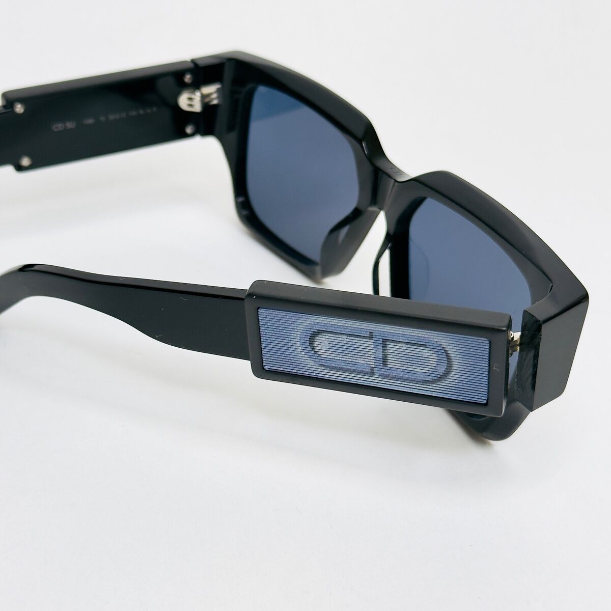 CHRISTIAN DIOR HOLOGRAPHIC CD Logo Black Blue Sunglasses CHRISTIAN DIOR HOLOGRAPHIC CD Logo Black Blue Sunglasses