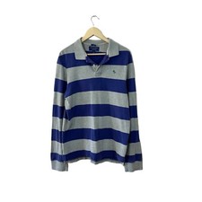 Vintage Abercrombie XXL Muscle Polo Shirt Rugby Striped Long Sleeve Mens READ
