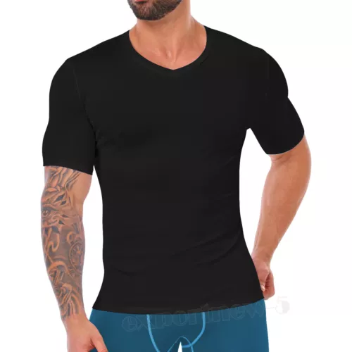 Camisas de compresión de manga corta Cool Dry para hombre, camiseta deportiva capa base - Imagen 19 de 22