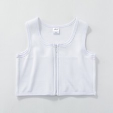 Lady Lesbian Zip Breast Chest Binder Tomboy Plus Size Bandage Boob Vest Crop Top