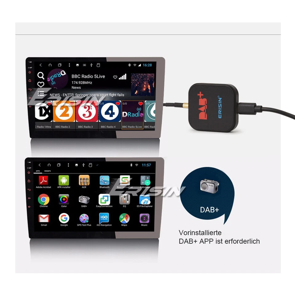 ES384 DAB+ Digital Radio Receiver MCX Amplified Antenna For Android Car Stereo - Image 3 of 4