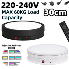 30cm Rotating Display Max 60KG Jewelry Turntable W/ Multi Color LED Light New