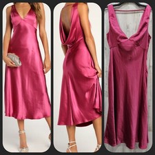 LULUS Incredible Love Magenta Cowl Back Midi Slip Dress*Classy**Size LARGE**NWOT