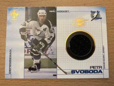 PETER SVOBODA  - 2001 PACIFIC PRIVATE STOCK GAME-USED GEAR JERSEY