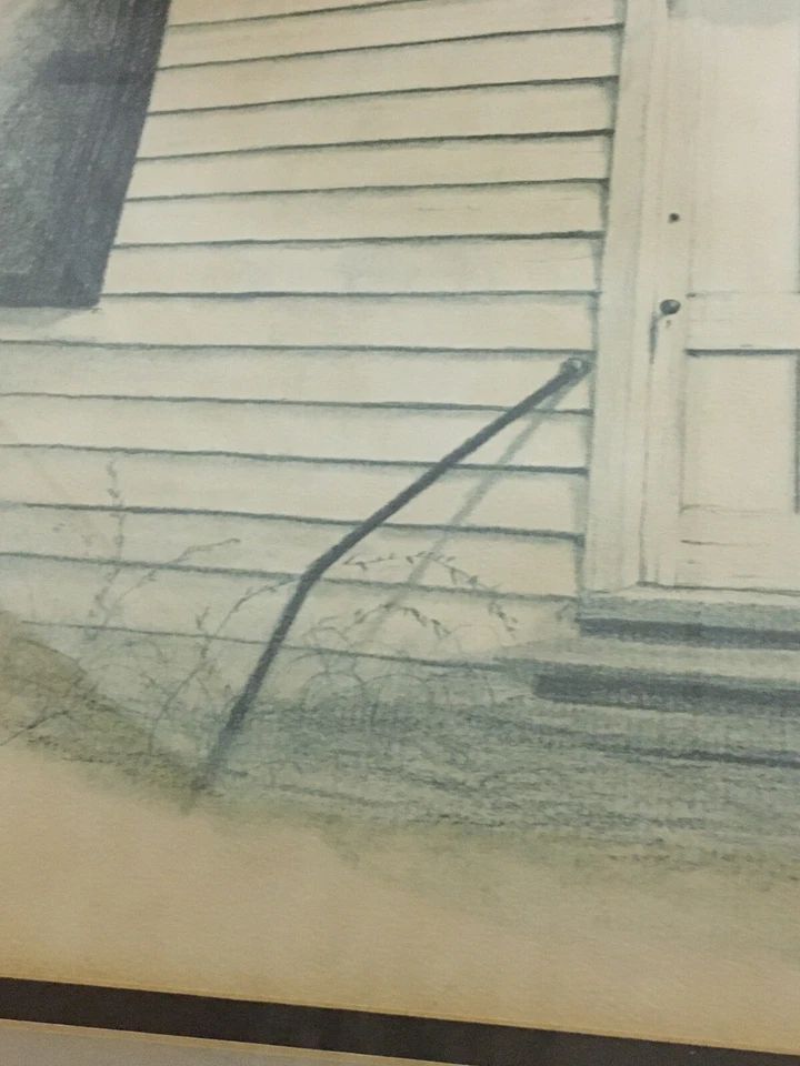 Douglas Grier Original Vintage Impresión Dibujo Edisto, Puerta de Iglesia Histórica SC Foto 4 de 4