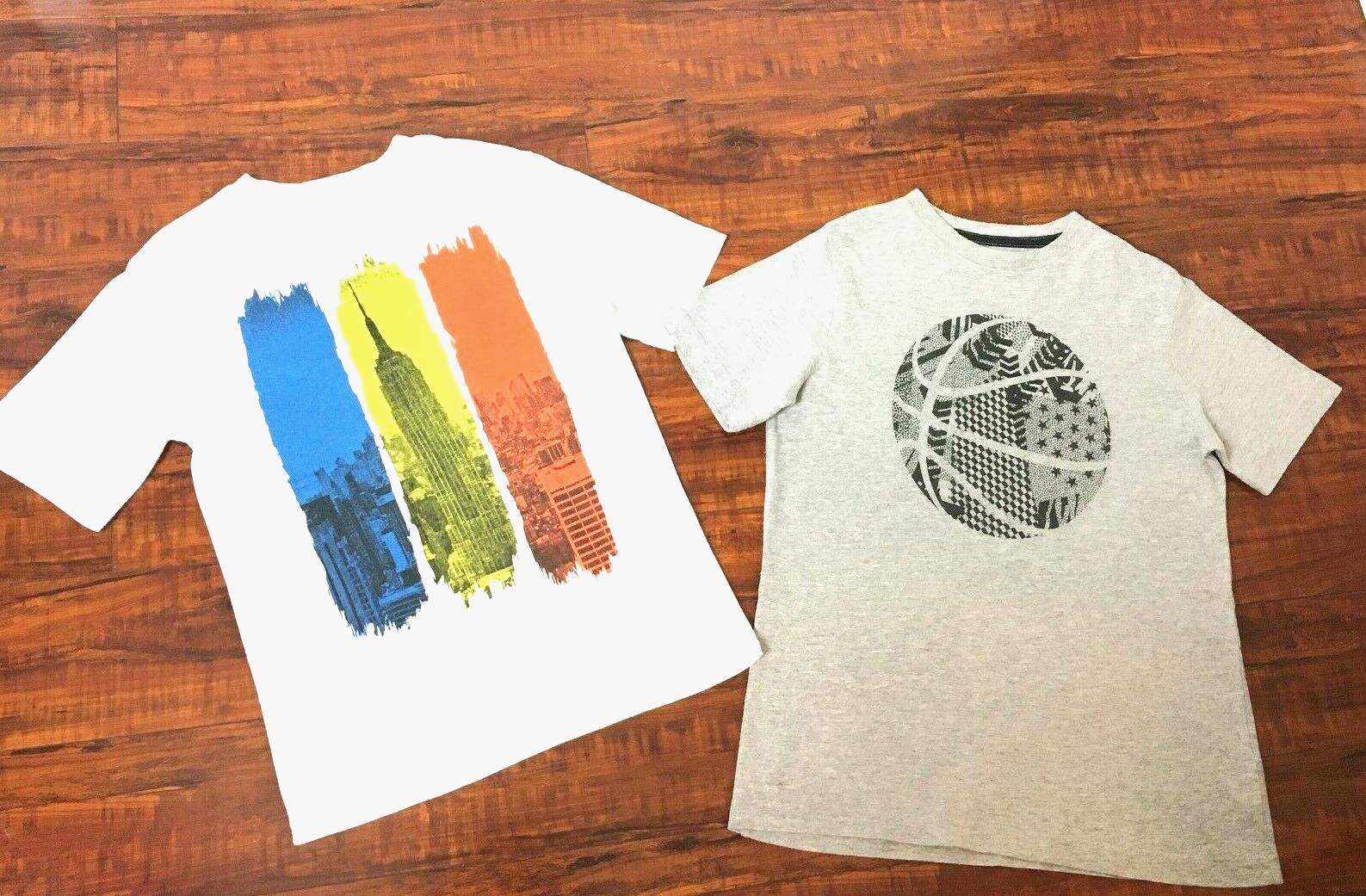 OLD NAVY & FADED GLORY Boys Size 8 Medium Graphic Tees T-shirts - Lot of 2-image