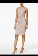 Jessica Howard Pink Embellished Ruched Sheath Dress 12