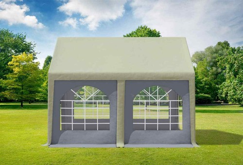 Partyzelt 4x4m Braun Grau PVC Festzelt Pavillon wasserdicht Profi Modular Event - Bild 3 von 12