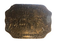 American Express Co Tiffany New York Wells Butterfield Vintage Brass Belt Buckle